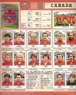 Seleção do Canadá foi apenas para a Copa de 1986 e teve Figurinhas Duplas